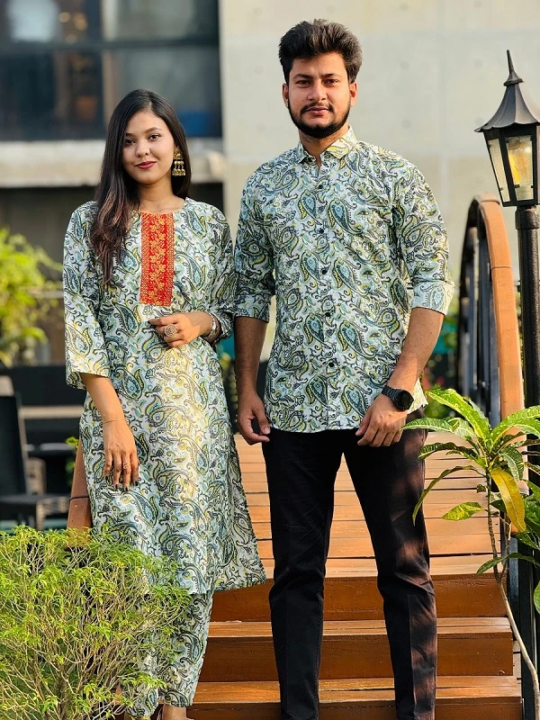 Shirt & two pieces couple dress