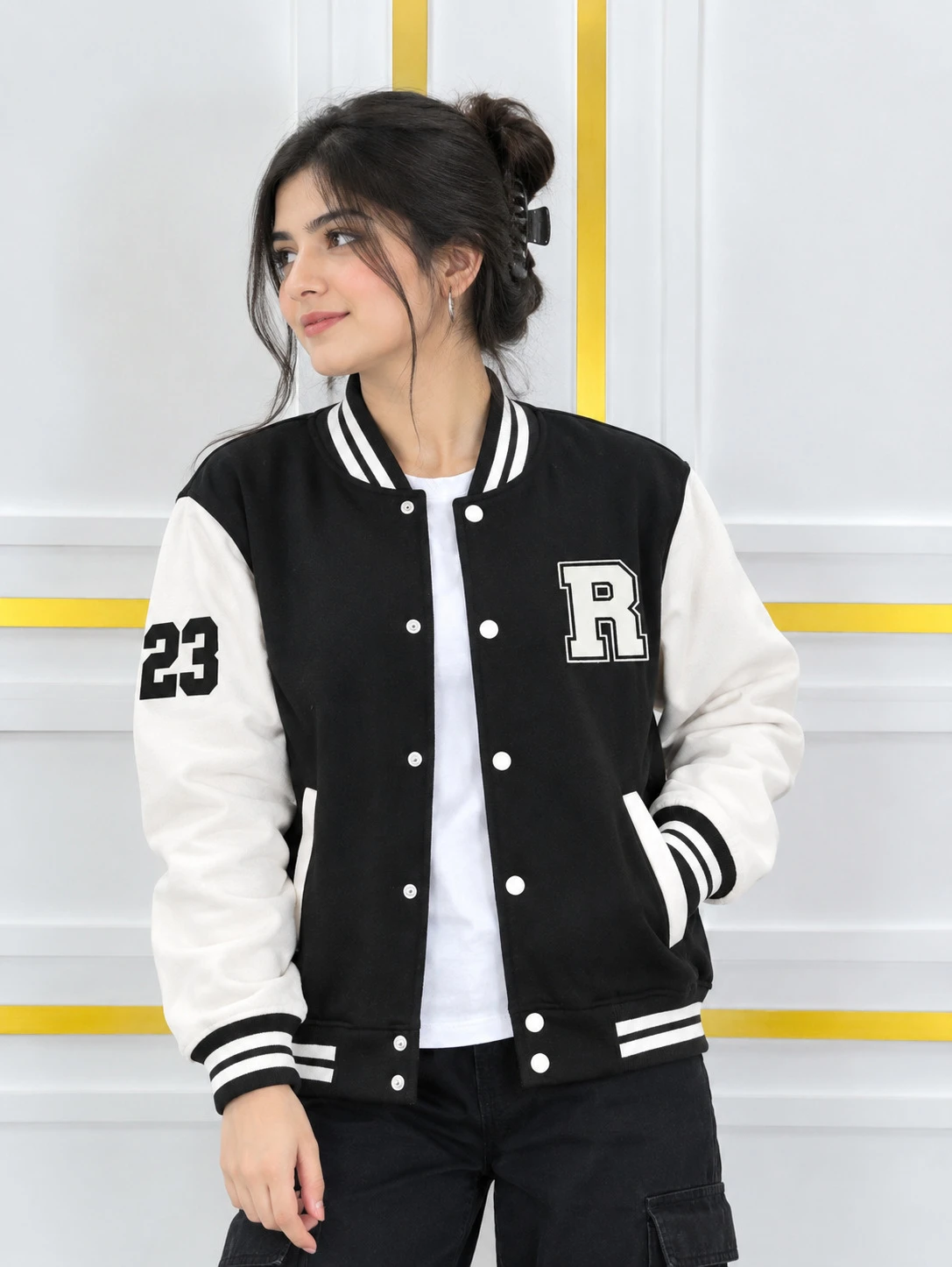 Stylish Cotton Varsity Jacket
