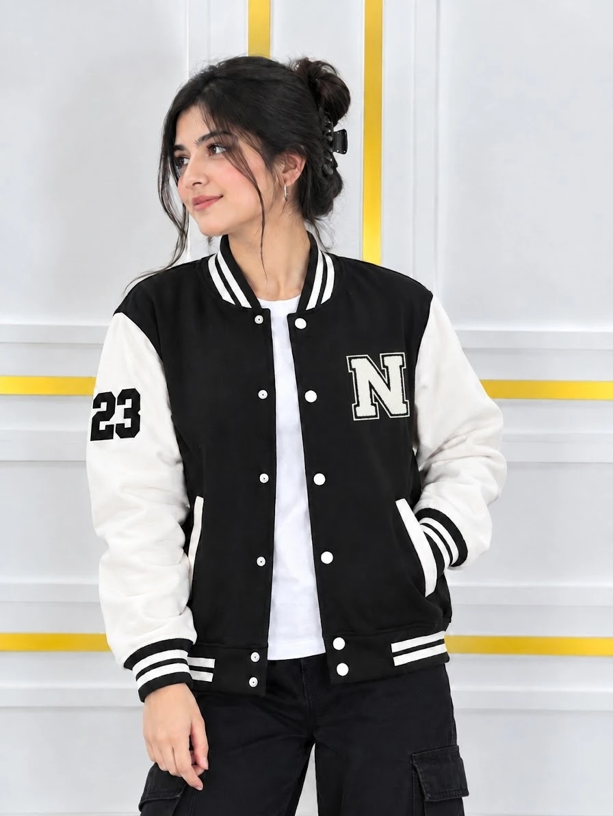 Stylish Cotton Varsity Jacket