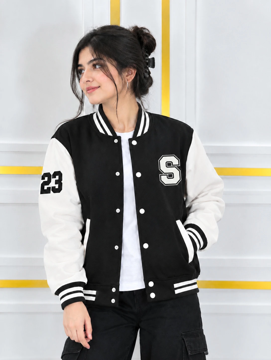 Stylish Cotton Varsity Jacket